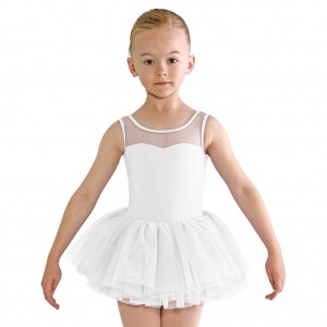 Bloch Emica Sweetheart Tank Tutu Leotarder Barn Vita | ZSEMJ92227