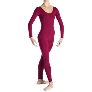 Bloch Eugene Long Sleeve Scoop Unitards Dam Vinröda | SEZPD22290