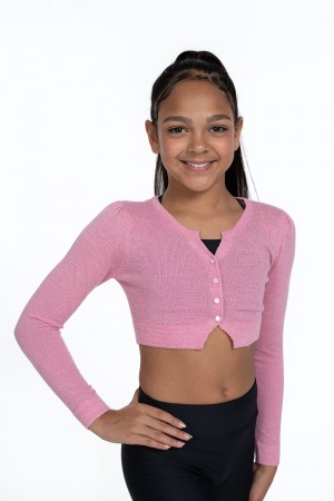 Bloch Flo Active Erin Lurex Knit Cardigan Blast Barn Rosa | XSEBH23960