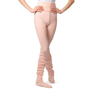 Bloch Full Length Roll Midja Womens Warmup Pant Stickat Dam Rosa | YSEVQ42374