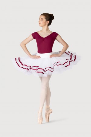 Bloch Nadia Ribbon ½ Tutu Kjolar Dam White/Burgundy | MSEHR75711