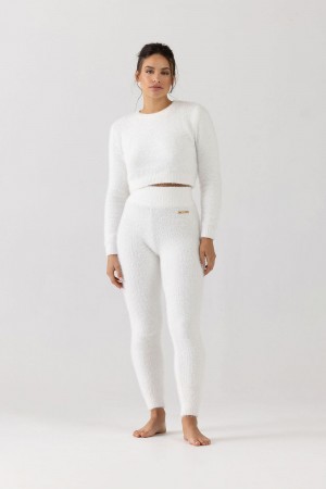 Bloch Popcorn Stitch Tight Stickat Dam Ivory | DSEKV48653