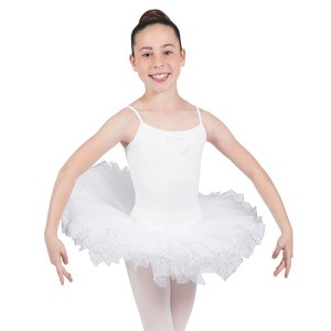 Bloch Silvana Diamante Tutu Leotarder Barn Vita | USEND96024