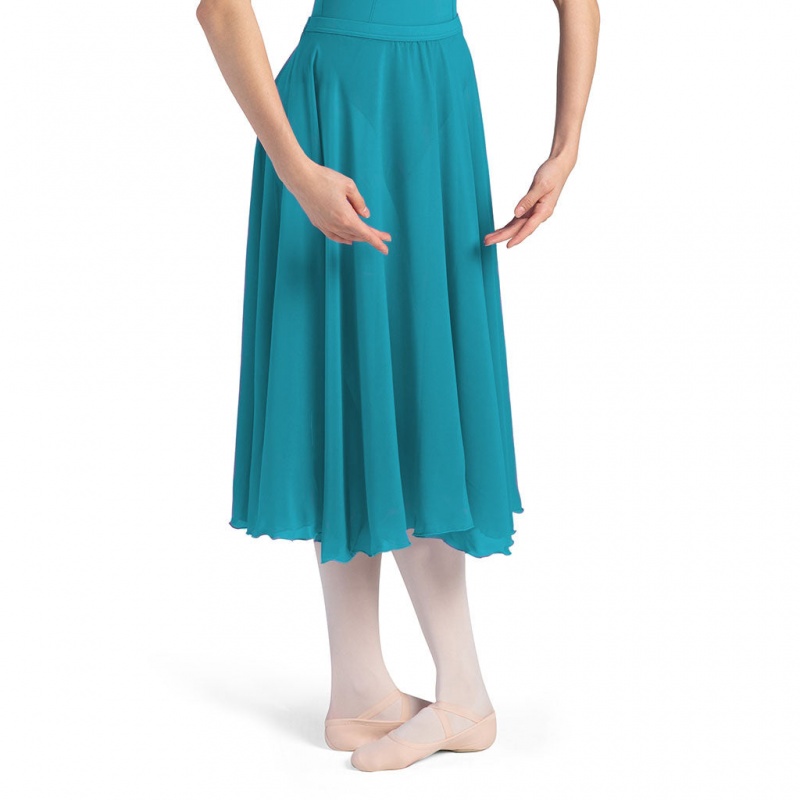 Bloch Cambria Full Circle Chiffon Kjolar Dam Teal | TSEWZ86505