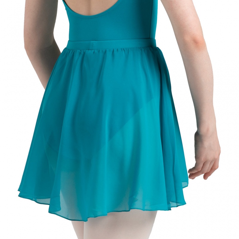 Bloch Chezanne Chiffon Mock Wrap Kjolar Dam Teal | TSEWZ79278