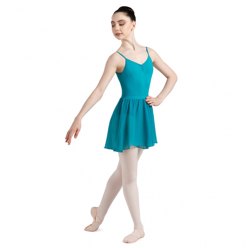 Bloch Chezanne Chiffon Mock Wrap Kjolar Dam Teal | TSEWZ79278