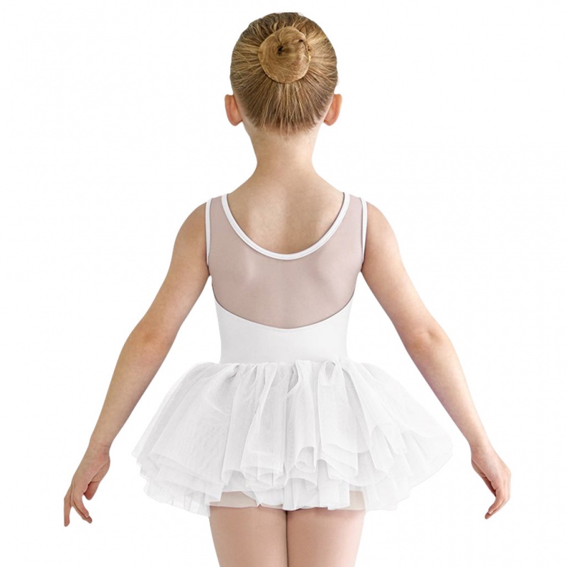 Bloch Emica Sweetheart Tank Tutu Leotarder Barn Vita | ZSEMJ92227