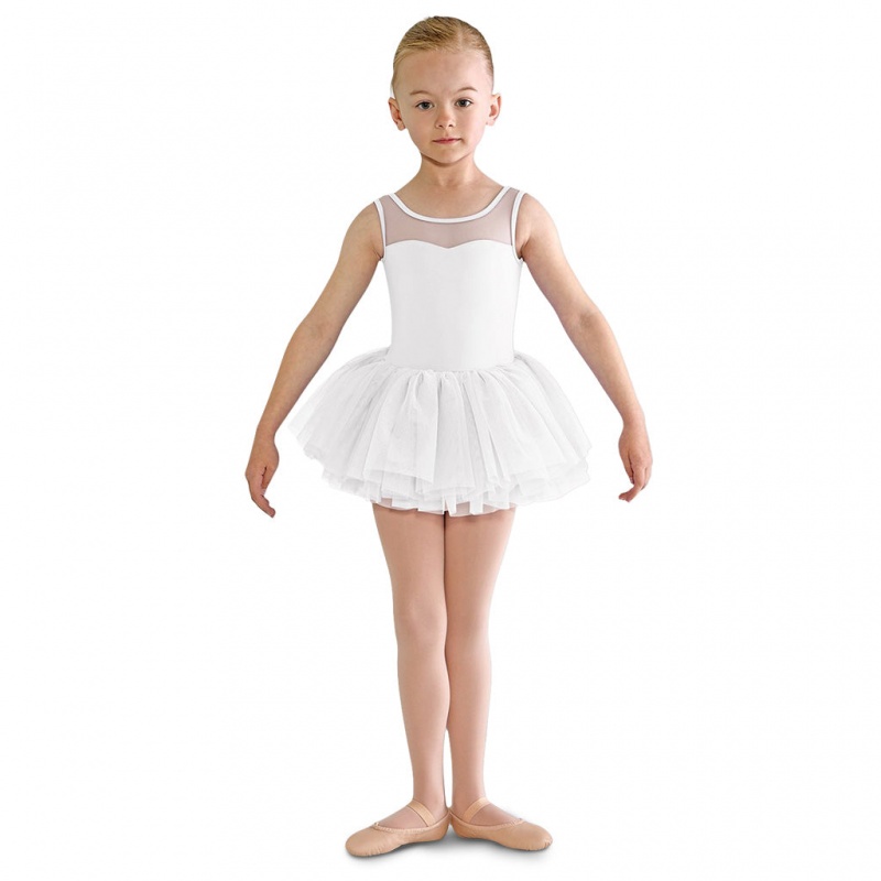 Bloch Emica Sweetheart Tank Tutu Leotarder Barn Vita | ZSEMJ92227