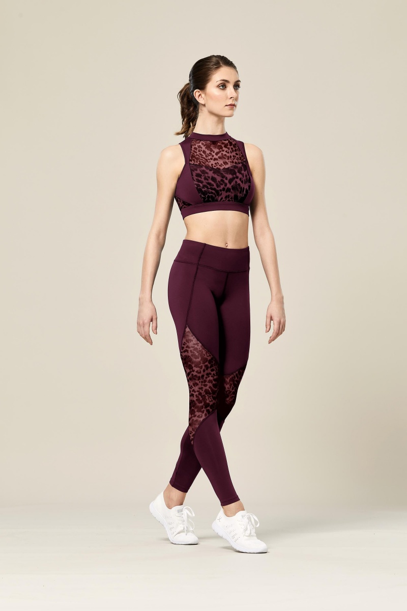 Bloch Ezra Animal Printed Mesh Panelled Full Length Tight Byxor Dam Lavish | SEDYB75890