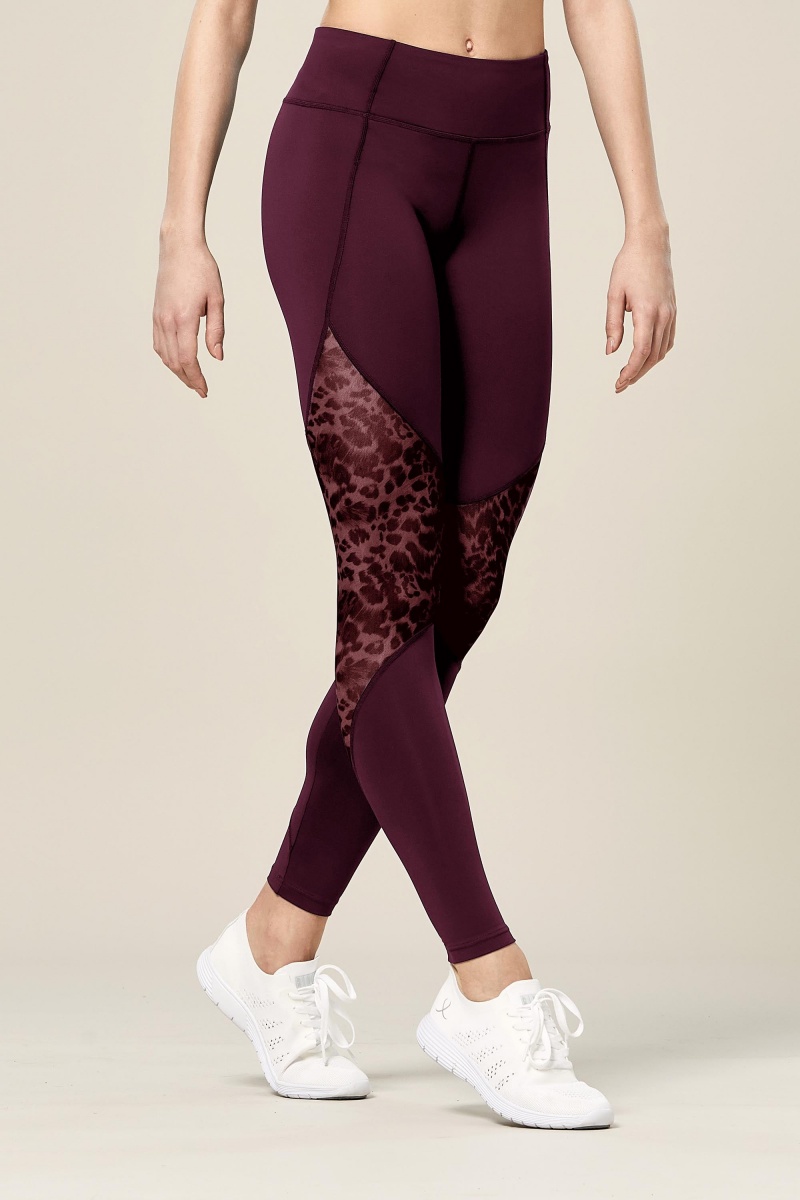 Bloch Ezra Animal Printed Mesh Panelled Full Length Tight Byxor Dam Lavish | SEDYB75890