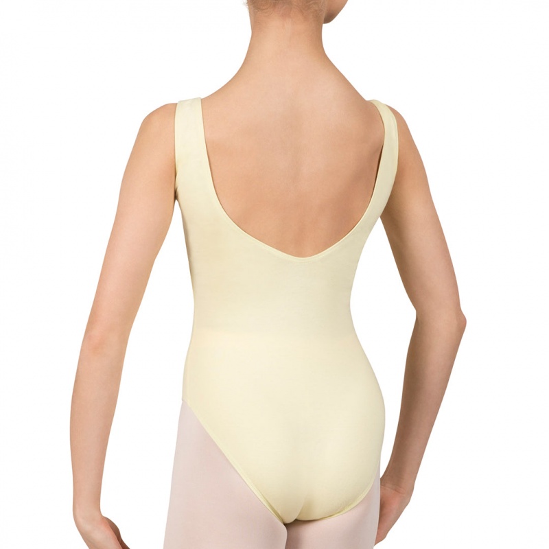 Bloch Gathered Front With Low Back Leotarder Barn Citron | YSEGT98492