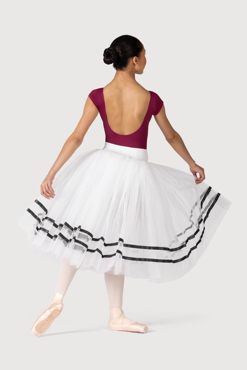 Bloch Giselle Ribbon Romantic ½ Tutu Kjolar Dam White/Black | QSEUV12299