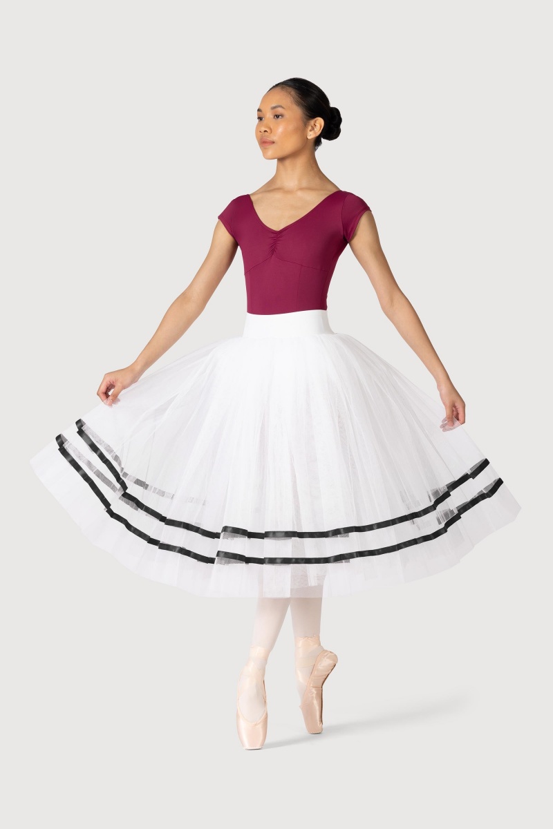 Bloch Giselle Ribbon Romantic ½ Tutu Kjolar Dam White/Black | QSEUV12299