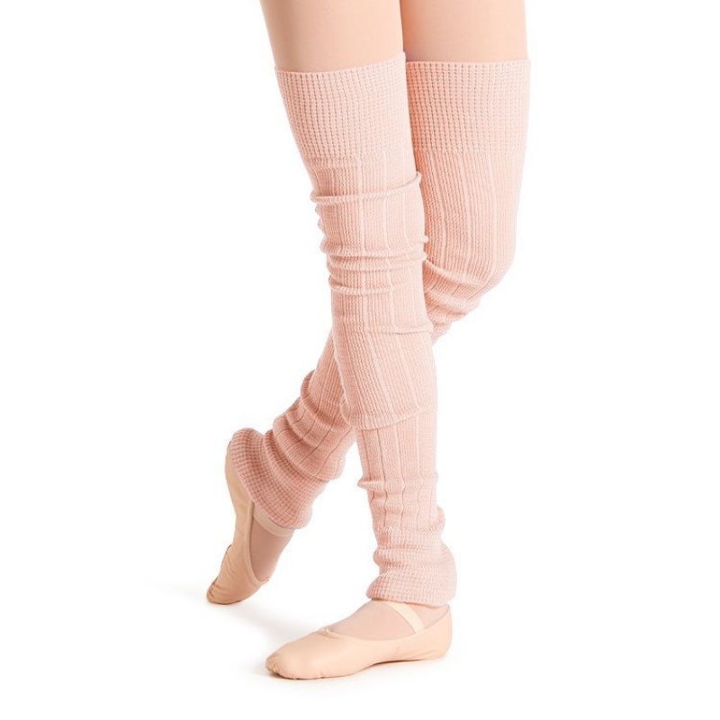 Bloch Long Räfflad Legwarmers Stickat Dam Rosa | SEICD23461