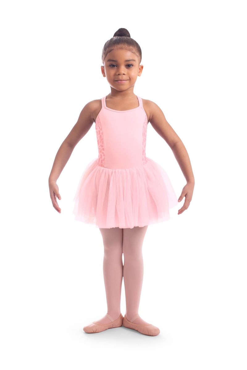 Bloch Mendy Animal Printed Mesh Tutu Leotarder Barn Rosa | ASEWC92752