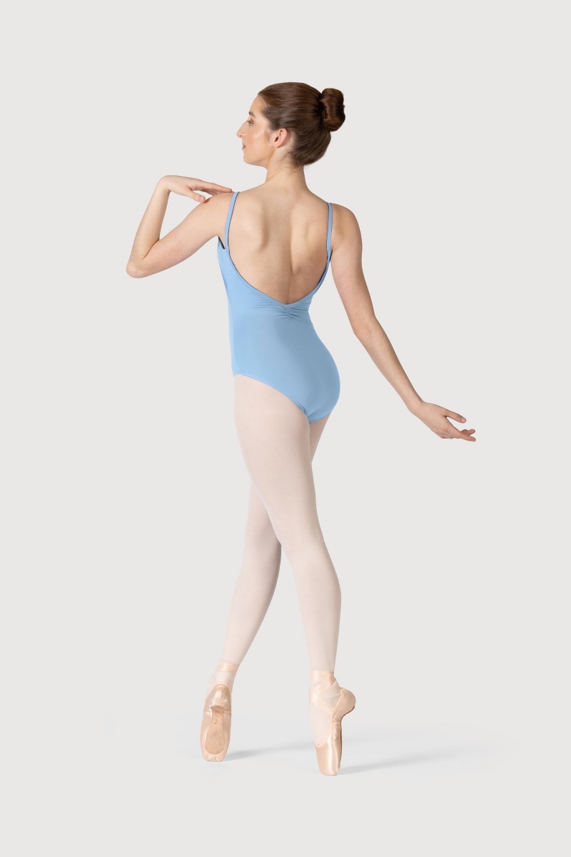 Bloch Microlux™ Cherie Princess Cami Gathered Front & Back Leotarder Barn Blå | USEND88734