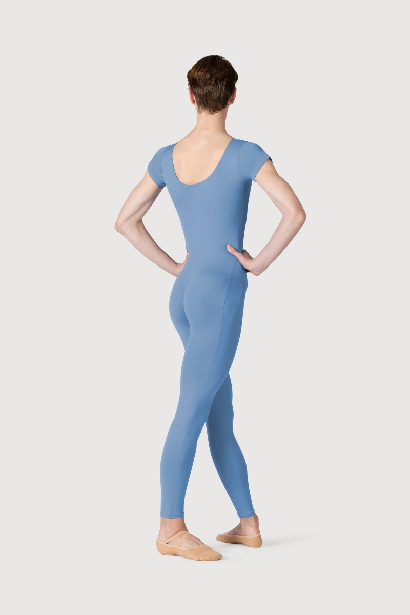 Bloch Microlux™ Scoop Neck Cap Sleeve Unitards Herr Cornflower | USEND50468