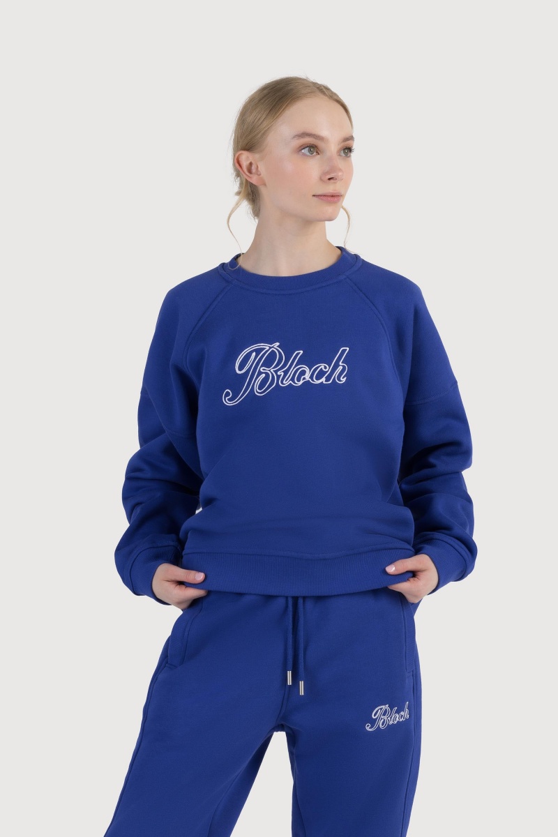 Bloch Off-Duty Terry Crew Sweat Blast Dam Satin Sky | PSEER89899