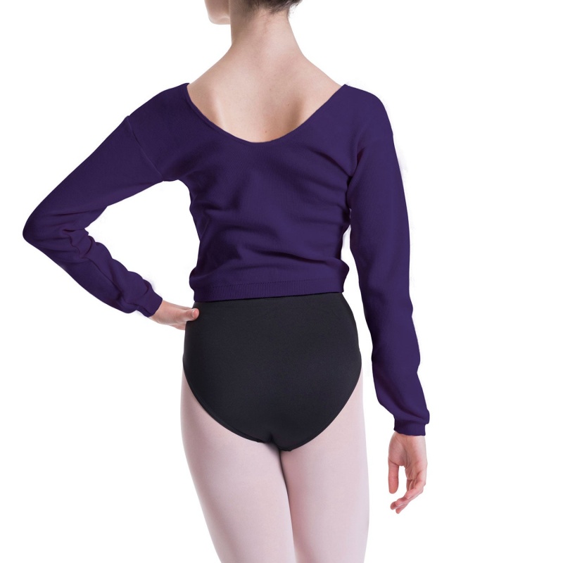 Bloch Overt Cropped Long Sleeve Tröja Blast Dam Lila | FSEUI76095