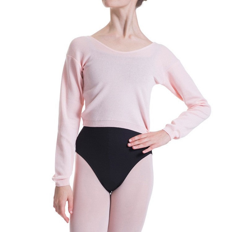 Bloch Overt Cropped Long Sleeve Womens Tröja Stickat Dam Rosa | SEQAV27221