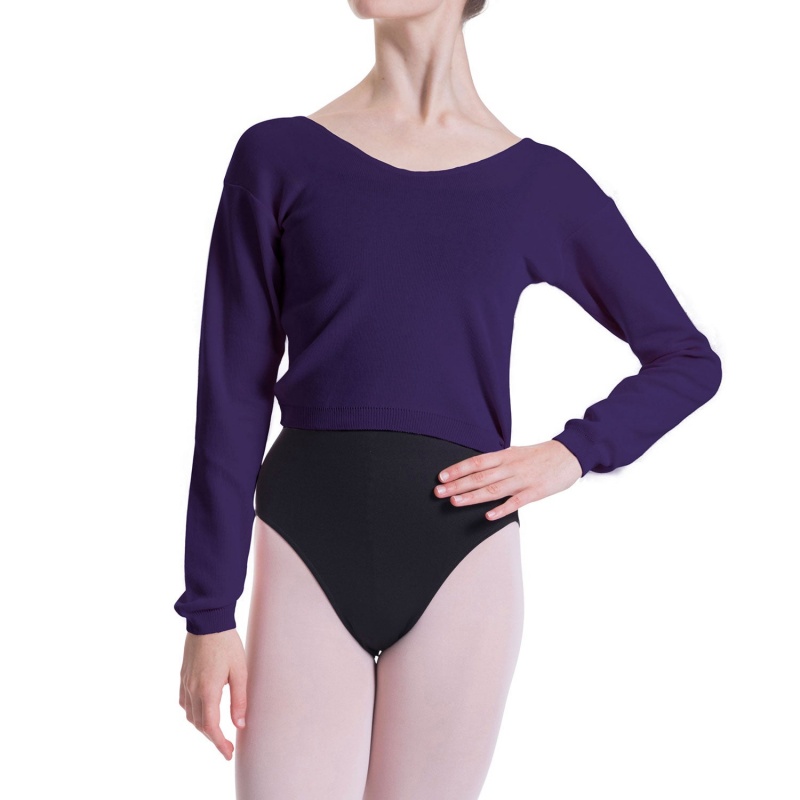 Bloch Overt Cropped Long Sleeve Womens Tröja Stickat Dam Lila | SEJZR34679