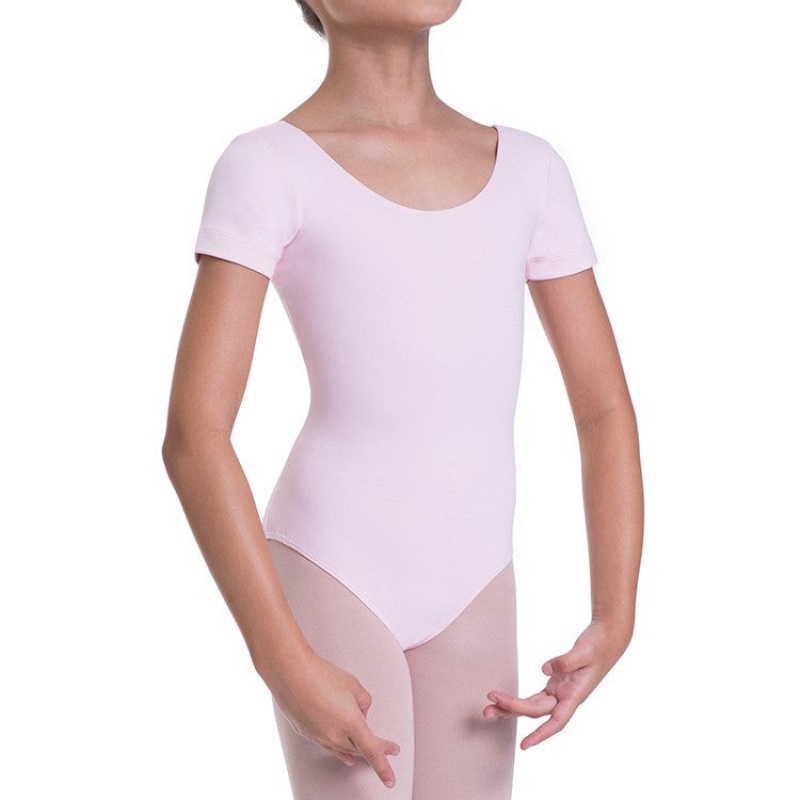 Bloch Overture Olisia Korta Sleeve Leotarder Barn Rosa | SEDFL85310