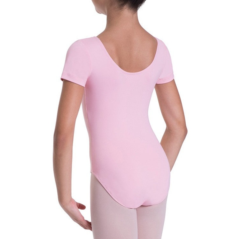 Bloch Overture Olisia Korta Sleeve Leotarder Barn Rosa | ESEHC38088