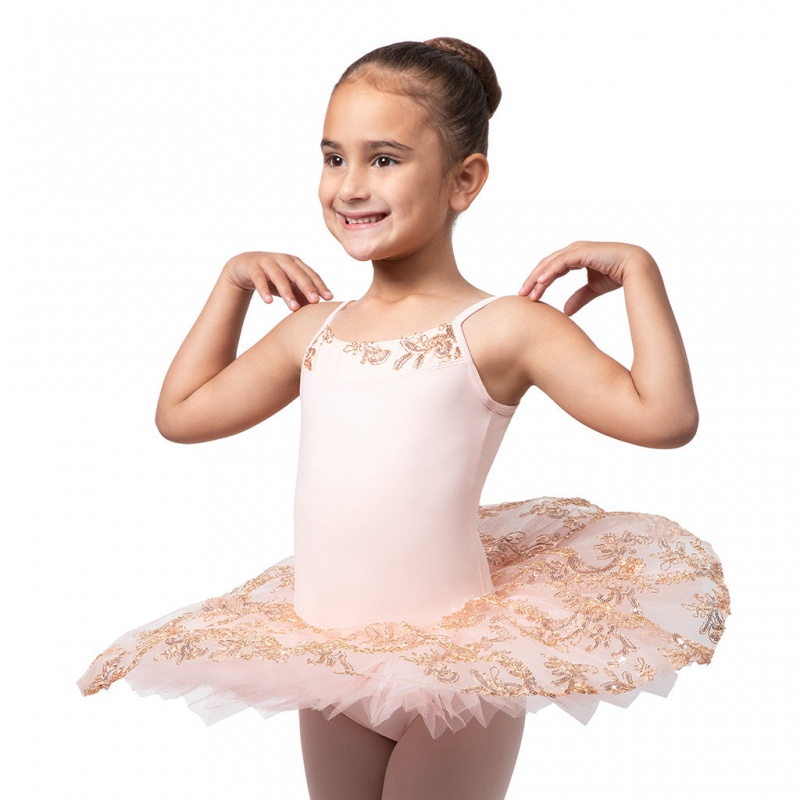 Bloch Perlaida\' Sequin Overlay Tutu Leotarder Barn Rosa | SENEJ48260