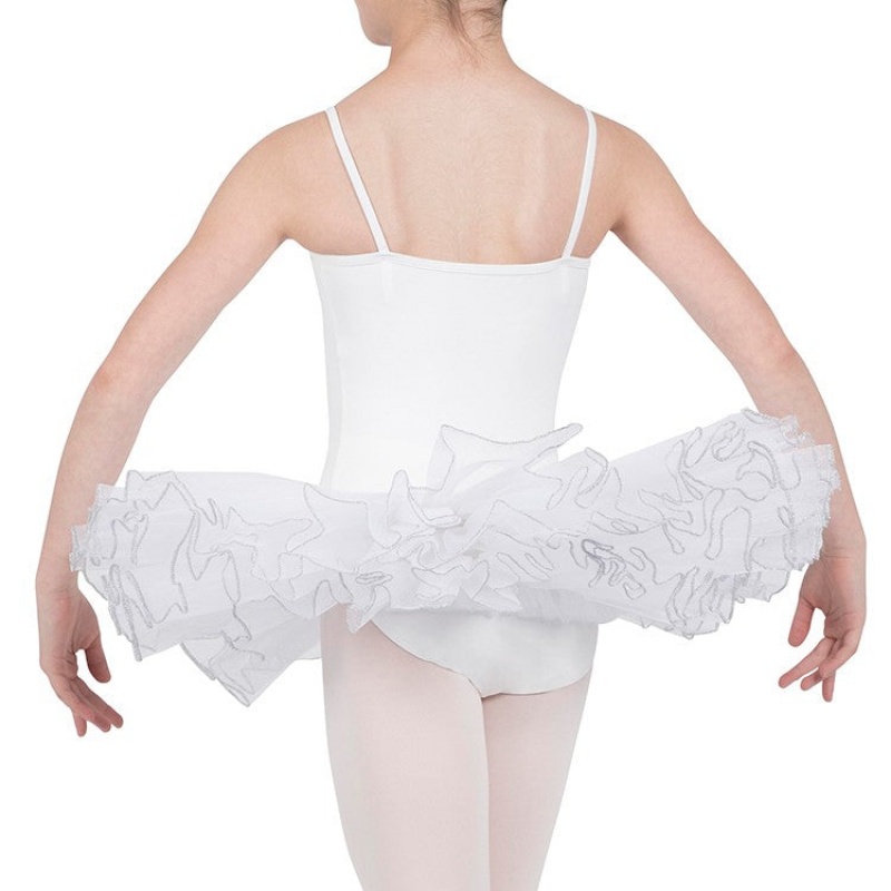 Bloch Silvana Diamante Tutu Leotarder Barn Vita | USEND96024