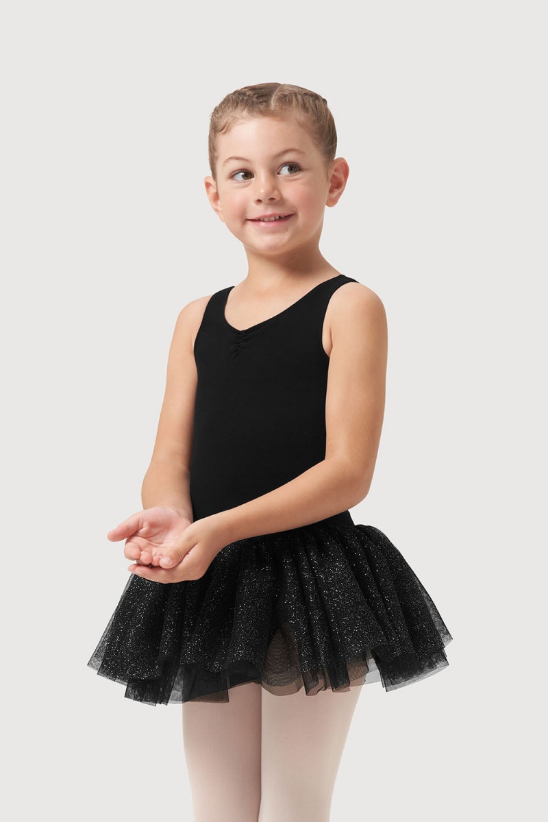 Bloch Sparkle Tank Tutu Leotarder Barn Svarta | SEJKU59306