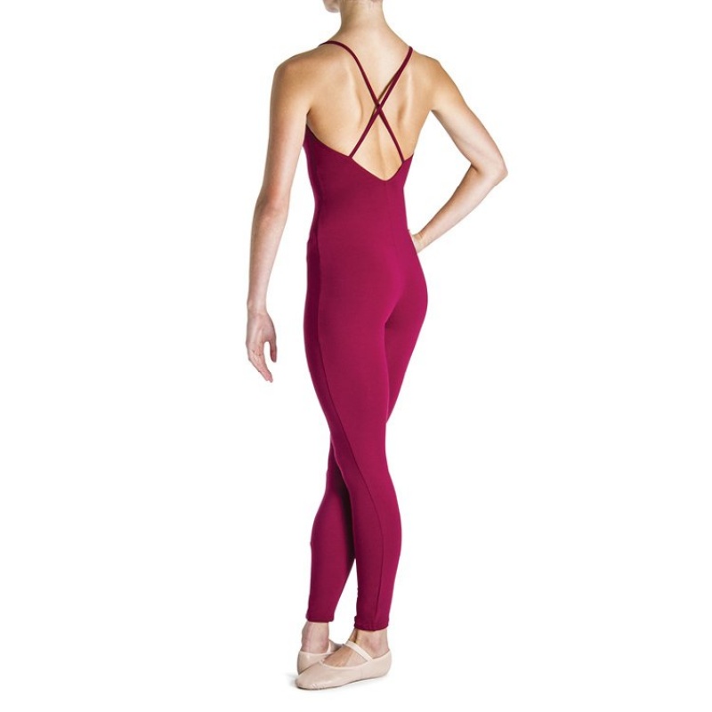 Bloch Una Cross Back Unitards Dam Vinröda | PSEQX97370