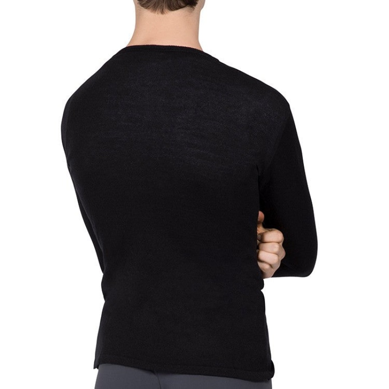 Bloch Vancouver V Neck Long Sleeve Stickad Blast Herr Svarta | ASEWC73494