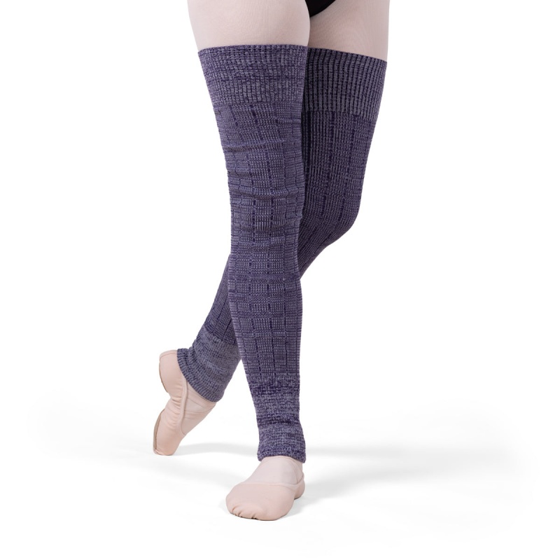 Bloch X Knit Long Räfflad Legwarmers Stickat Dam Purple/Silver | TSEWZ63155